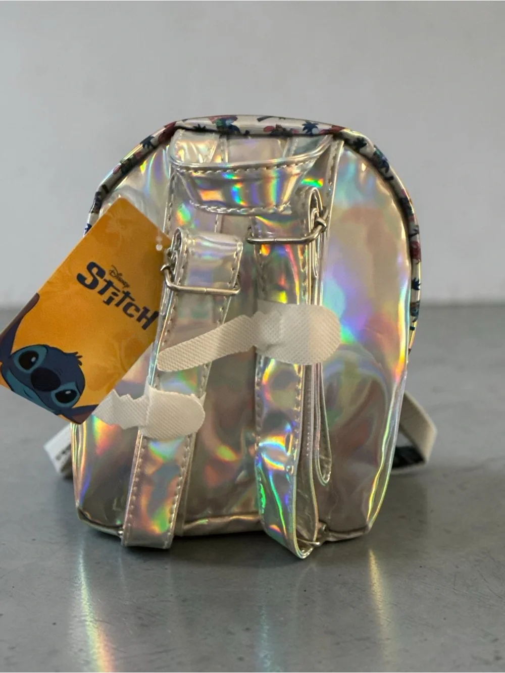 Claire's Purple Holographic Disney Stitch Kids Mini Backpack NWT